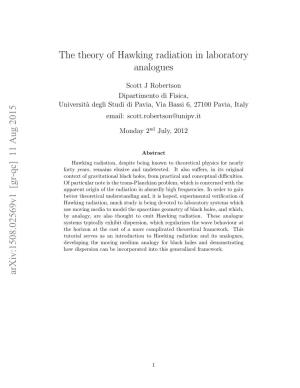 The Theory of Hawking Radiation in Laboratory Analogues Arxiv