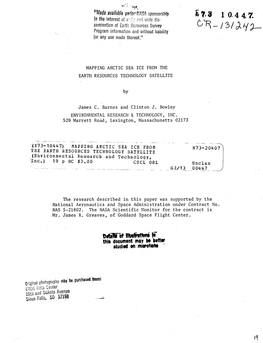 7,A 10.4 4 7. in the Interest of E-:.,A Wijide Dis- Semination of Eartlh Resources Survey Program Information and Without Liability Jor Any Use Made Thereof."