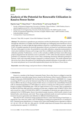 Analysis of the Potential for Renewable Utilization in Kosovo Power Sector