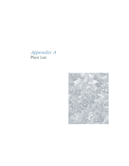 Appendix a Plant List Appendix A: Plant List Black Spruce (Picea Mariana) White Pine (Pinus Strobus) Black Cherry (Prunus Serotina) Choke Cherry (Prunus Virginiana) 1