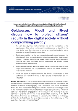 Goldwasser, Micali and Rivest Discuss How to Protect Citizens' Security In