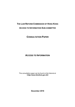 Consultation Paper Access to Information