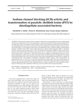 Sodium Channel Blocking (SCB) Activity and Transformation of Paralytic Shellfish Toxins (PST) by Dinoflagellate-Associated Bacteria