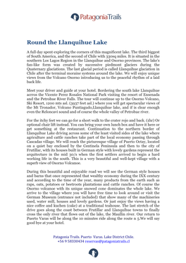 Round the Llanquihue Lake