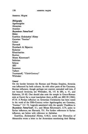 Bibliography Buzandaran Patmut&lt;Iwnk' Eusebius