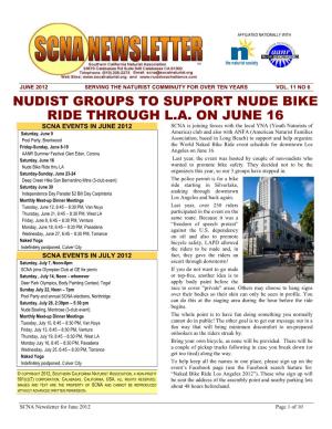 Nudist Groups to Support Nude Bike Ride Through L.A