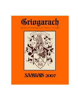 SAMHAIN 20072007 Welcome to the Clan Gregor Newsletter