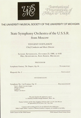 State Symphony Orchestra of the U.S.S.R. from Moscow