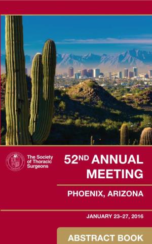 52Nd Annual Meeting January 23–27, 2016