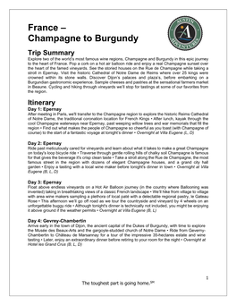 France – Champagne to Burgundy