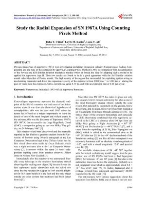 Study the Radial Expansion of SN 1987A Using Counting Pixels Method
