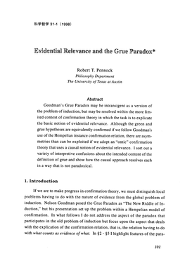 Evidential Relevance and the Grue Paradox