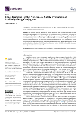 Considerations for the Nonclinical Safety Evaluation of Antibody–Drug Conjugates