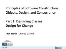 Principles of Software Construction: Objects, Design, and Concurrency