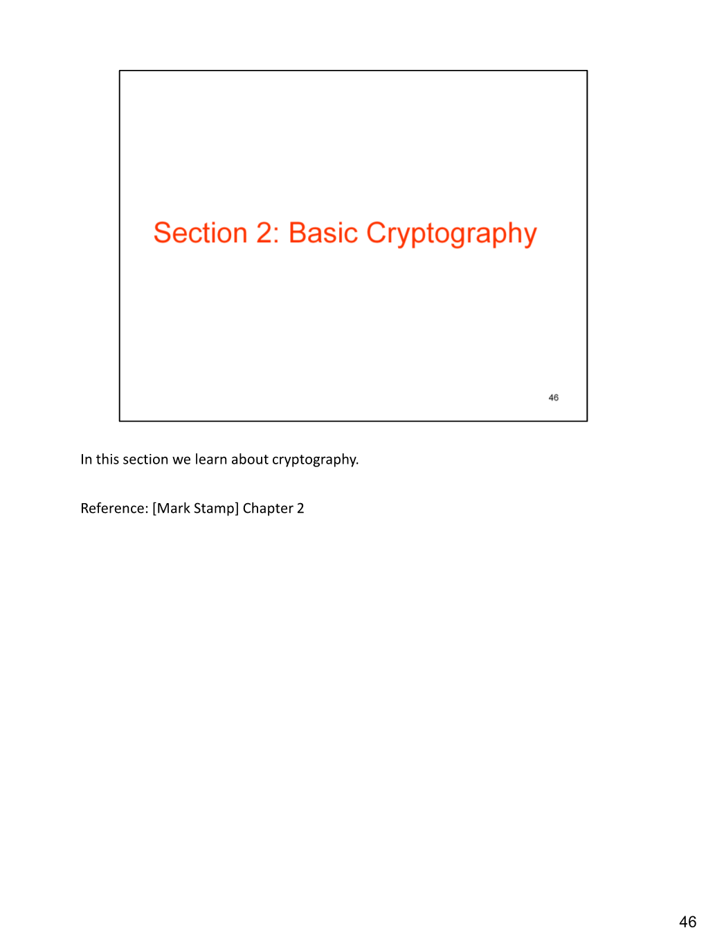 Section 2: Basic Cryptography