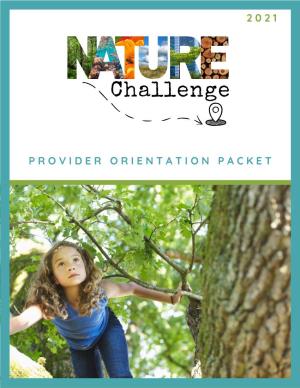 Nature Challenge Provider Orientation Packet March2021 V1.5-Compressed.Pdf