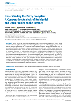A Comparative Analysis of Residential and Open Proxies on the Internet