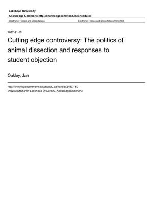 Cutting Edge Controversy: the Politics of Animal Dissection and Responses to Student Objection