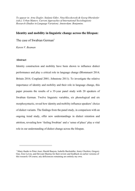 Identity and Mobility in Linguistic Change Across the Lifespan