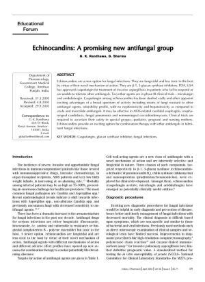 Echinocandins: a Promising New Antifungal Group G