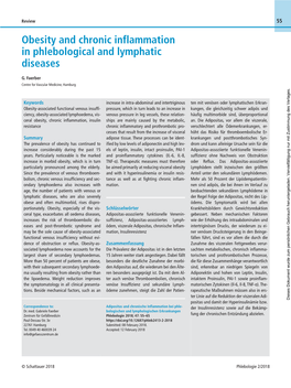 Obesity and Chronic Inflammation in Phlebological and Lymphatic Diseases