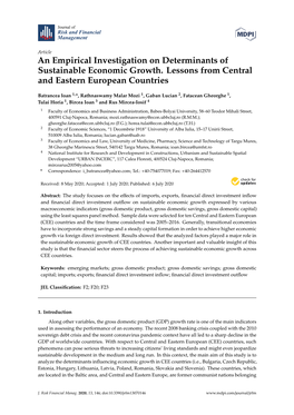 An Empirical Investigation on Determinants of Sustainable Economic Growth