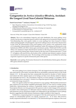 Cytogenetics in Arctica Islandica (Bivalvia, Arctidae): the Longest Lived Non-Colonial Metazoan