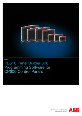 PB610 Panel Builder 600 Programming Software for CP600 Control Panels
