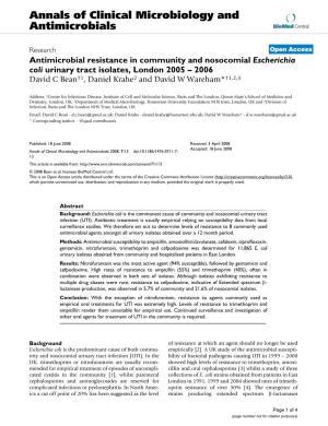 Annals of Clinical Microbiology and Antimicrobials Biomed Central