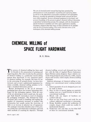 CHEMICAL MILLING of SPACE FLIGHT HARDWARE