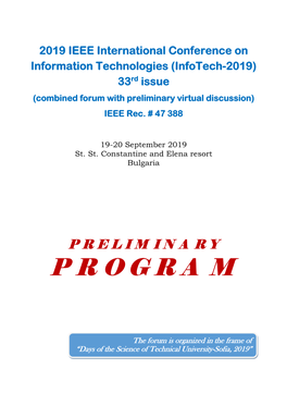 Infotech 2019 PROGRAM