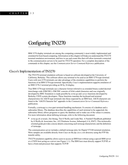 Configuring TN3270 13-1 Cisco’S Implementation of TN3270