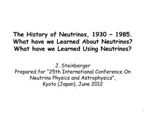 The History of Neutrinos, 1930 − 1985