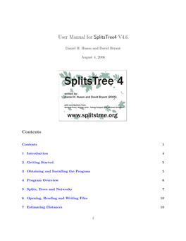 User Manual for Splitstree4 V4.6