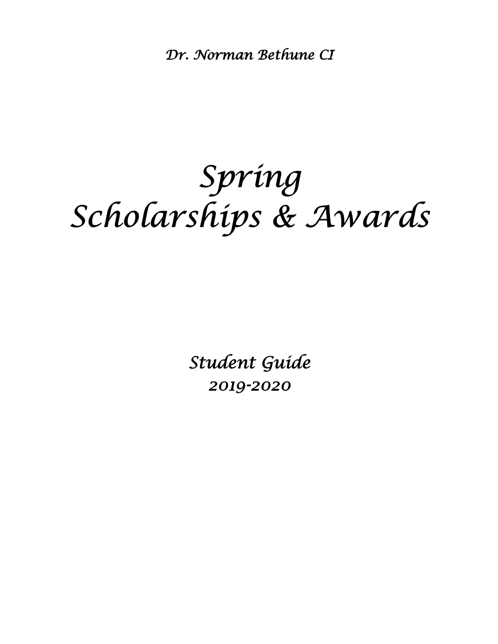 Spring Scholarships & Awards