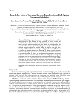 Formal Analysis of Sub-Optimal Tournament Scheduling