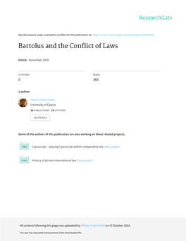 Bartolus and the Conflict of Laws