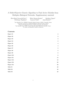 A Multi-Objective Genetic Algorithm to Find Active Modules from Multiplex Biological Networks: Supplementary Material