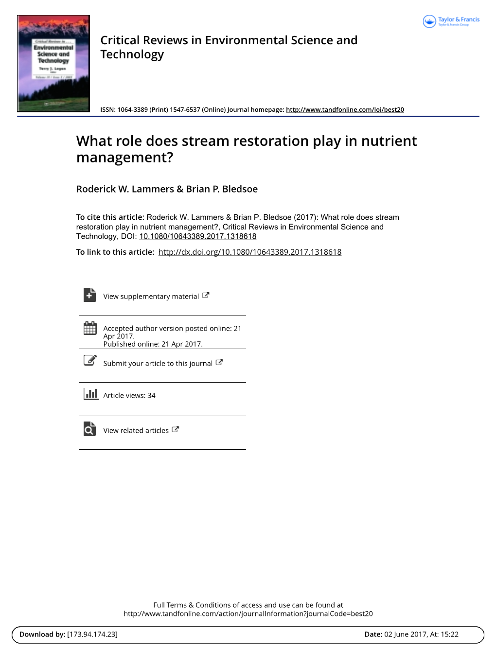 What Role Does Stream Restoration Play in Nutrient Management?