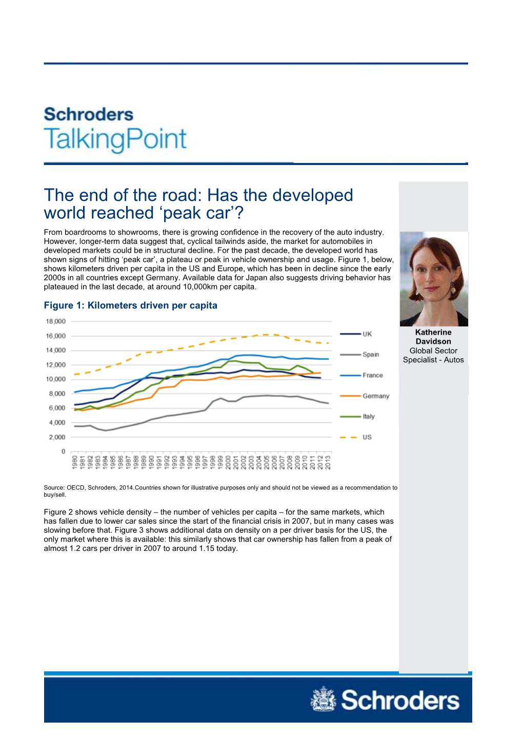 The End of the Road: Has the Developed World Reached 'Peak Car'?