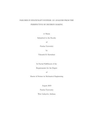 Failures in Spacecraft Systems: an Analysis from The
