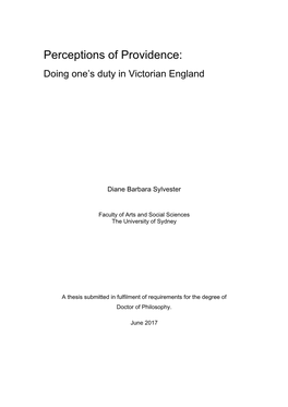 Perceptions of Providence: Doing One’S Duty in Victorian England
