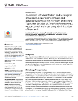 Onchocerca Volvulus Infection and Serological Prevalence, Ocular