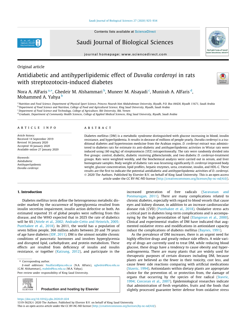 Antidiabetic and Antihyperlipidemic Effect of Duvalia Corderoyi in Rats with Streptozotocin-Induced Diabetes ⇑ Nora A