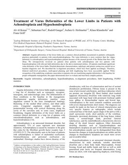 Treatment of Varus Deformities of the Lower Limbs in Patients with Achondroplasia and Hypochondroplasia
