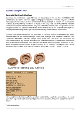 Gunmetal Casting LG2 Alloys