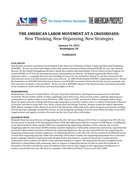 New Thinking, New Organizing, New Strategies