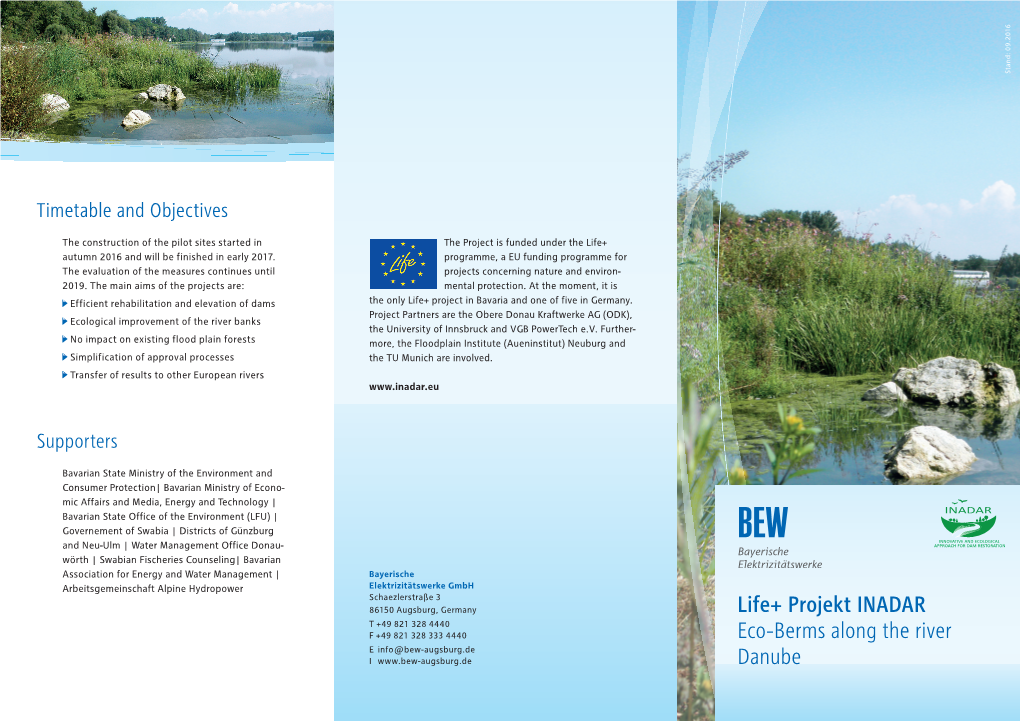 Life+ Projekt INADAR Eco-Berms Along the River Danube