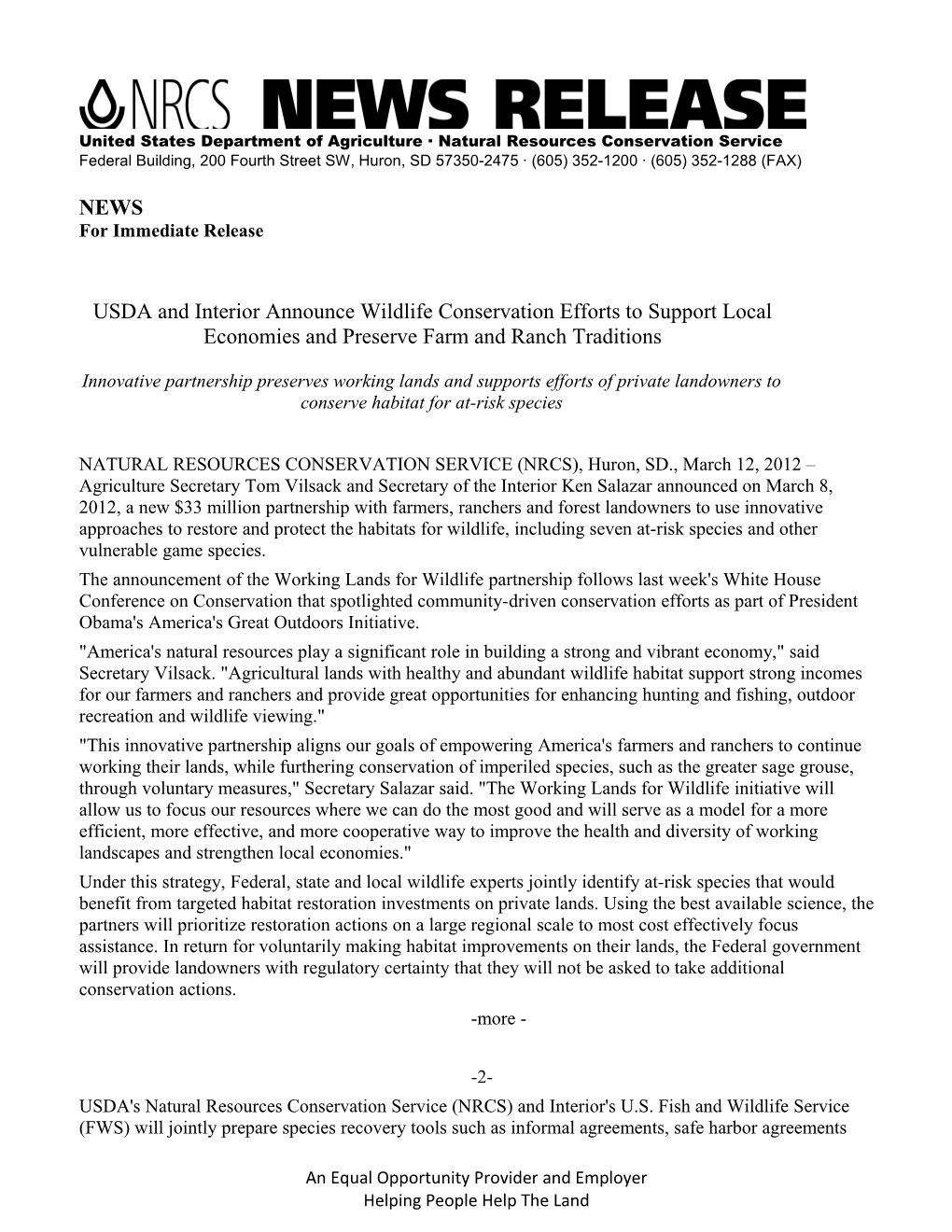 NRCS South Dakota News Release s1