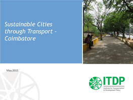 Sustainable Cities Through Transport – Coimbatore